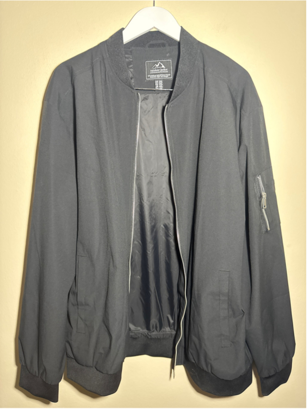 Outdoor Jacket Black Bomber Jacket Size XXL